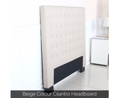 CILANTRO QUEEN  FABRIC BEDHEAD - BEIGE