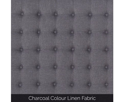 CILANTRO DOUBLE LINEN FABRIC BEDHEAD - CHARCOAL