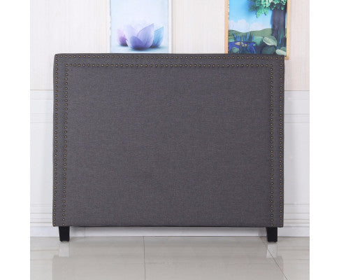 Queen Marie Linen Fabric Headboard - Charcoal
