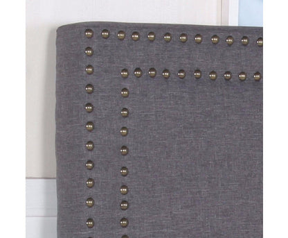 QUEEN MARIE LINEN FABRIC HEADBOARD - CHARCOAL