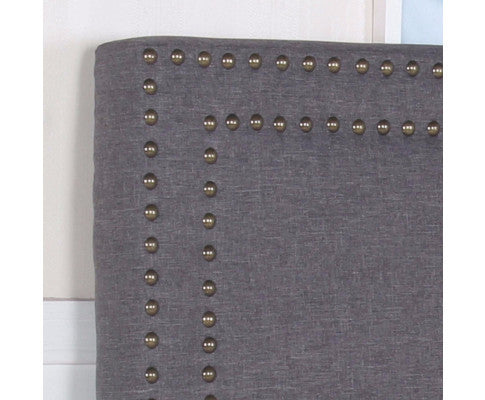 QUEEN MARLOWES LINEN FABRIC HEADBOARD - CHARCOAL