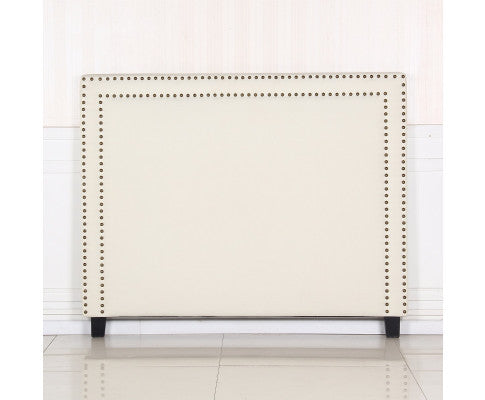 QUEEN MARIE LINEN FABRIC HEADBOARD - WHITE