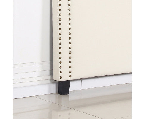 QUEEN MARIE LINEN FABRIC HEADBOARD - WHITE