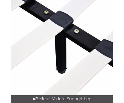 KING JOSHUA LEATHERETTE BED FRAME - BLACK