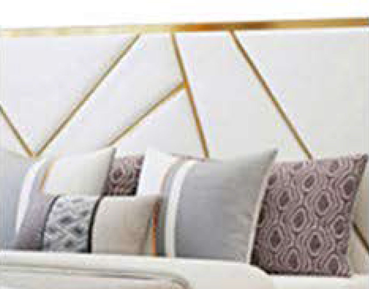 QUEEN BILSEN LEATHERETTE / LINEN / VELVET FANCY BED WITH METAL BEDHEAD FRAME - ASSORTED COLOURS