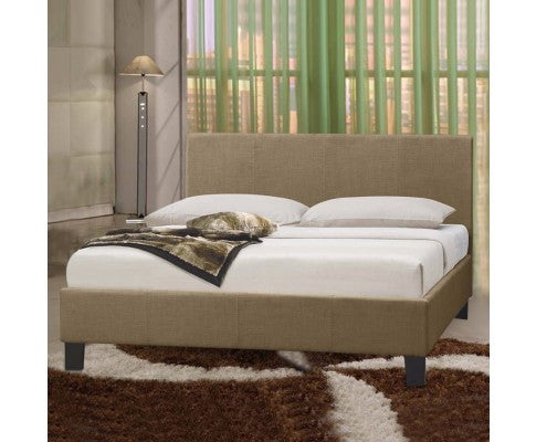 Queen Mondeo Fabric Bed - Beige