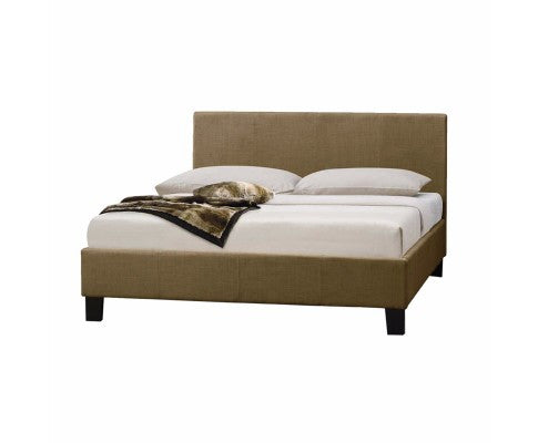 QUEEN  MONDEO  FABRIC  BED  - BEIGE