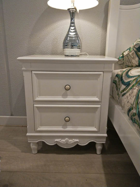 Shneider 2 Drawer Bedside Table - 730(H) X 630(W) - As Pictured