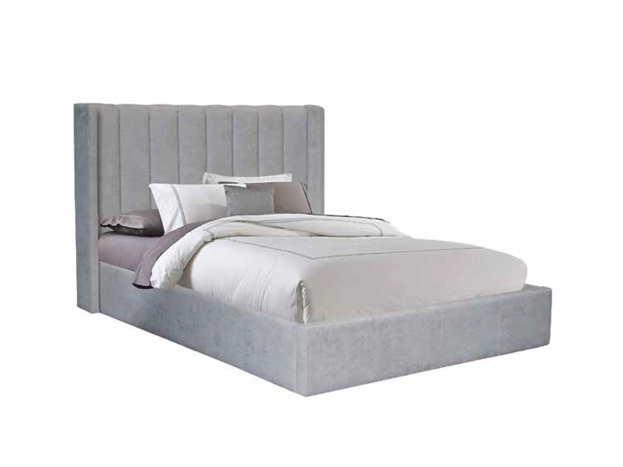 King Warrenton Fabric Bed - Champagne