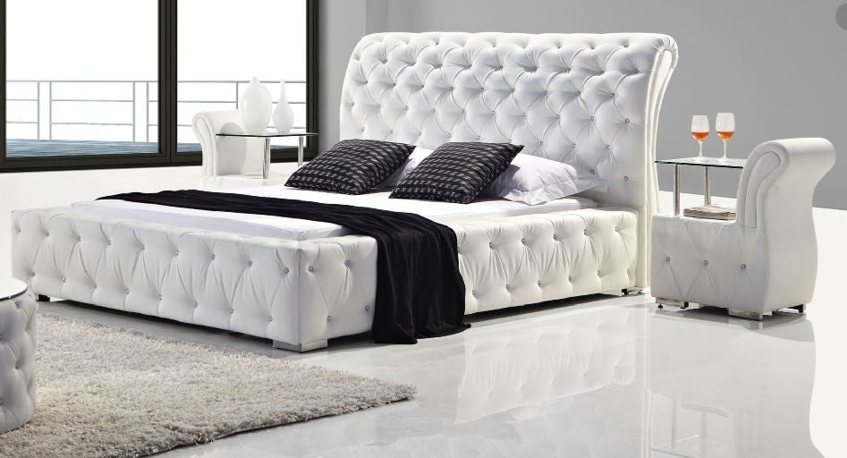 BETHANY KING 3 PIECE (BEDSIDE) BEDROOM SUITE WITH BUTTONS (MODEL: B032#) - ASSORTED COLOURS