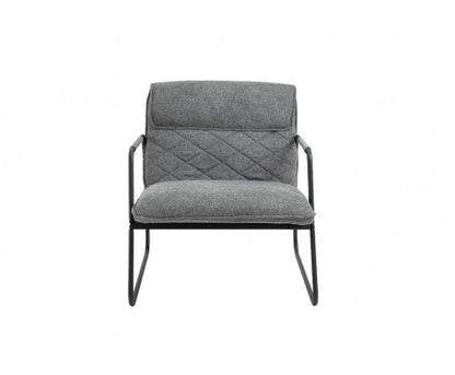 ASHBY LINEN UPHOLSTERED ARMCHAIR WITH SLED BASE - GREY