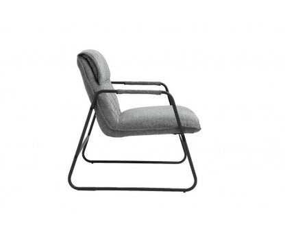 ASHBY LINEN UPHOLSTERED ARMCHAIR WITH SLED BASE - GREY