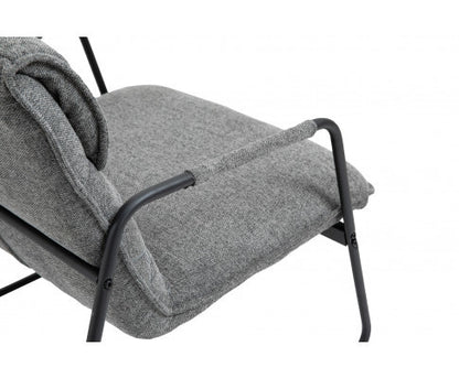 ASHBY LINEN UPHOLSTERED ARMCHAIR WITH SLED BASE - GREY