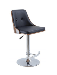 Florence Gas Lift Bar Stool - Black + Walnut