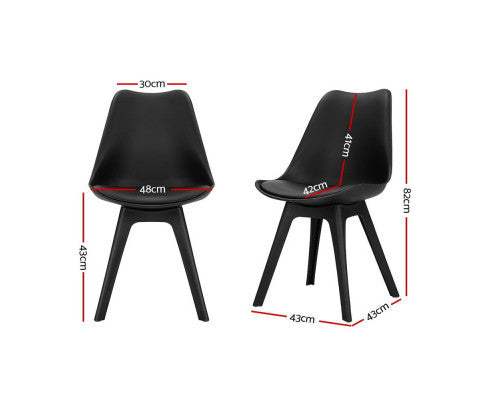 DIMARIA (SET OF 4) LEATHERETTE DINING CHAIR - BLACK