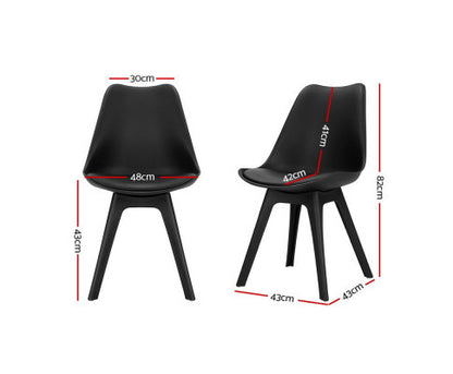 DIMARIA (SET OF 4) LEATHERETTE DINING CHAIR - BLACK