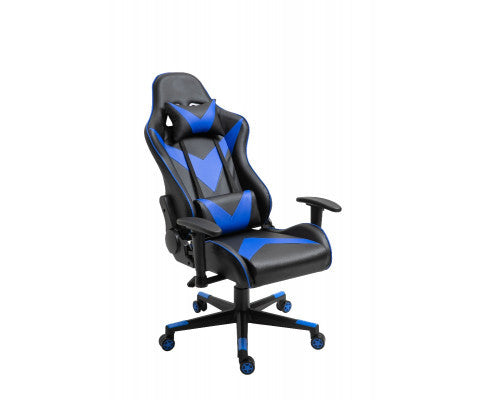 AGNELLE RECLINING OFFICE COMPUTER GAMING CHAIR - BLACK & BLUE