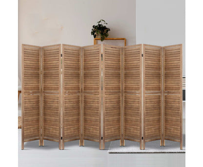ROLLY ROOM DIVIDER PRIVACY SCREEN  FOLDABLE 8 PARTITION STAND - BROWN