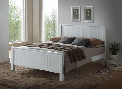 KING SINGLE EMPRESS HARDWOOD / VENEER BED WITH TRUNDLE - WHITE