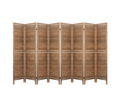 ROLLY ROOM DIVIDER PRIVACY SCREEN  FOLDABLE 8 PARTITION STAND - BROWN