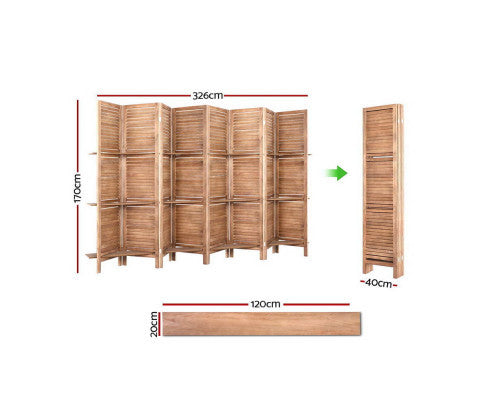 STINROM ROOM DIVIDER PRIVACY SCREEN  FOLDABLE 8 PARTITION STAND -  BROWN