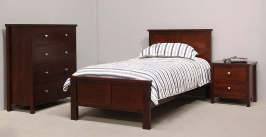Theron Single Or King Single 3 Piece Bedroom Suite With Panel Bed - (MODEL:2-9-12-12-29) - As Pictured