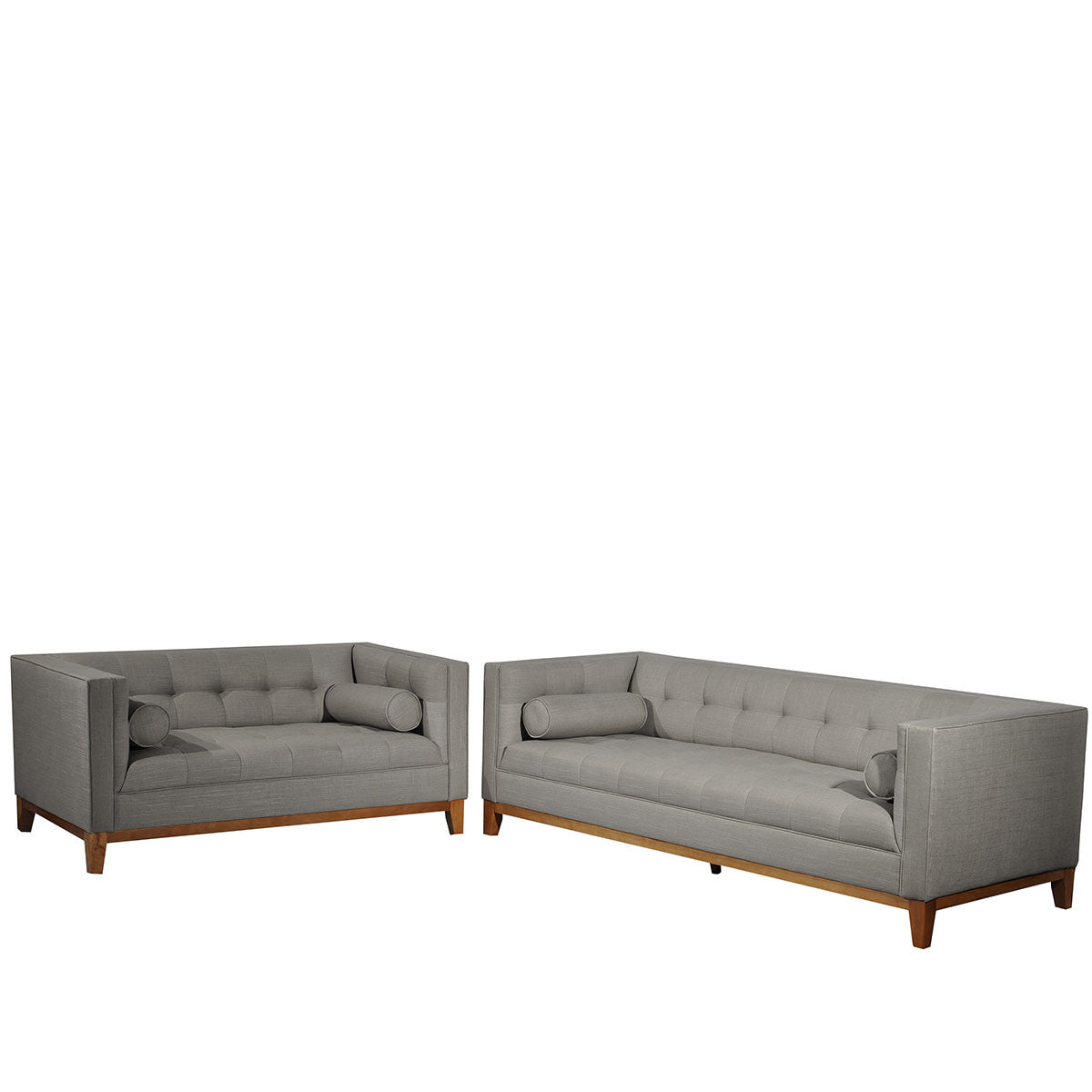CALVIN THREE (3) + TWO (2) SEATER LOUNGE SUITE - LIGHT GREY