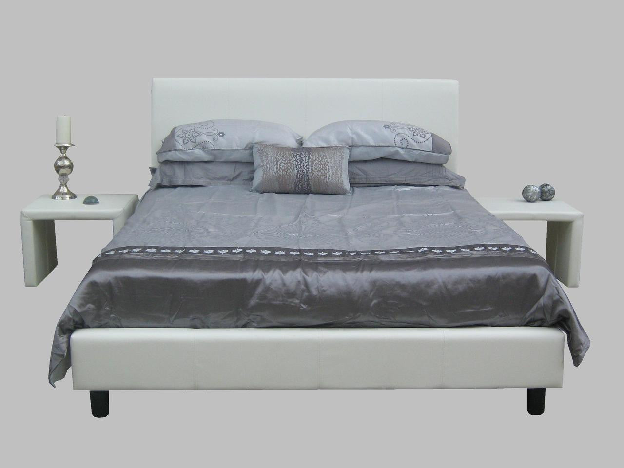 CAMDEN QUEEN 3 PIECE BEDROOM SUITE WITH WAVERLEY BEDSIDES (SEE ADDITIONAL IMAGE FOR BEDSIDES) - BLACK OR WHITE