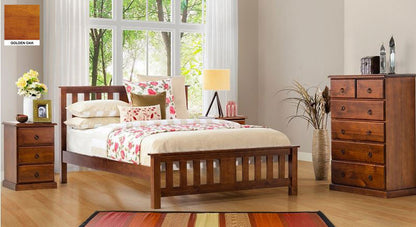 CARRINGTON KING 4 PIECE TALLBOY BEDROOM SUITE WITH STANDARD CASE GOODS - CHOCOLATE