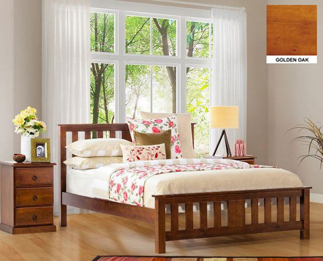 CARRINGTON KING 3 PIECE BEDSIDE BEDROOM SUITE WITH STANDARD CASE GOODS - CHOCOLATE