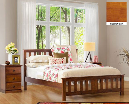 CARRINGTON KING 3 PIECE BEDSIDE BEDROOM SUITE WITH STANDARD CASE GOODS - CHOCOLATE