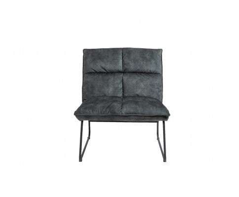 CREYMAN FABRIC UPHOLSTERED ACCENT CHAIR WITH SLED BASE - GREY