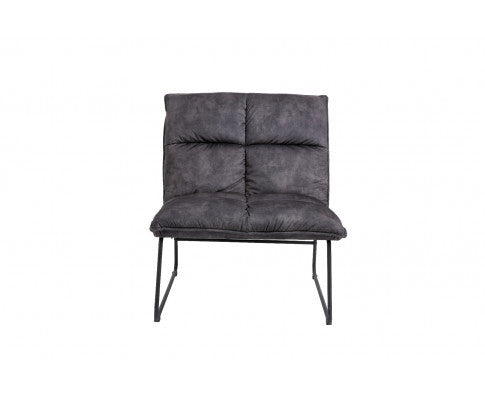 CREYMAN FABRIC UPHOLSTERED ACCENT CHAIR WITH SLED BASE - DARK PURPLE