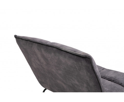 CREYMAN FABRIC UPHOLSTERED ACCENT CHAIR WITH SLED BASE - DARK PURPLE