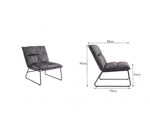 CREYMAN FABRIC UPHOLSTERED ACCENT CHAIR WITH SLED BASE - DARK PURPLE