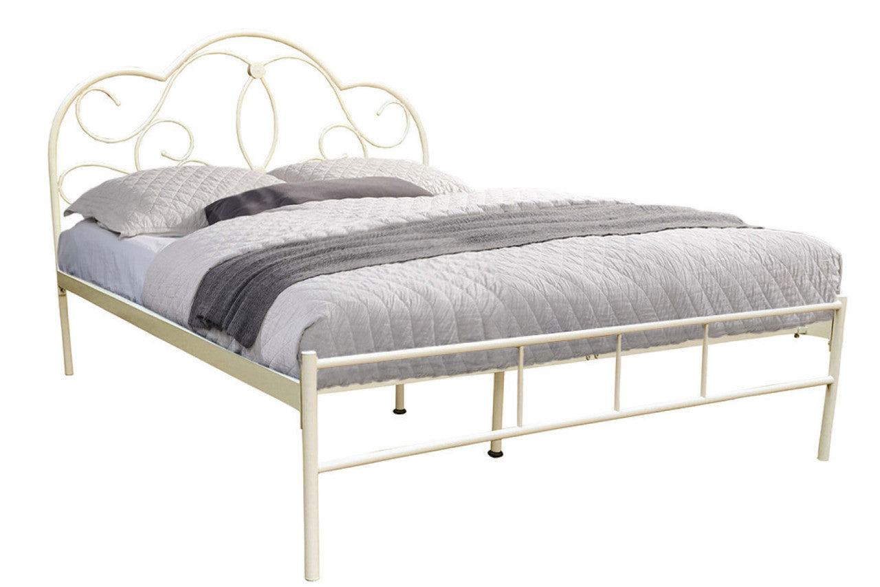 Queen Grasby Timber Bed - Antique Ivory