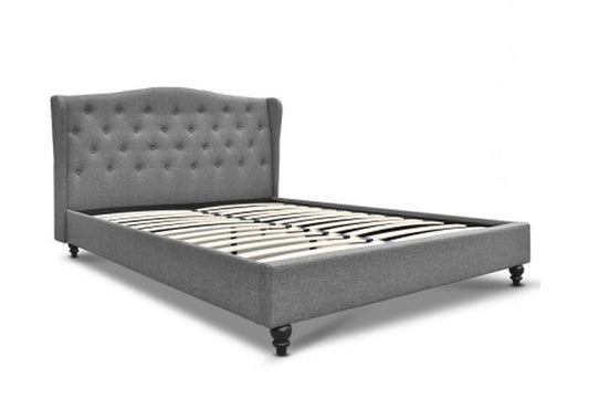 DOUBLE CHERINA   FABRIC BED   - GREY