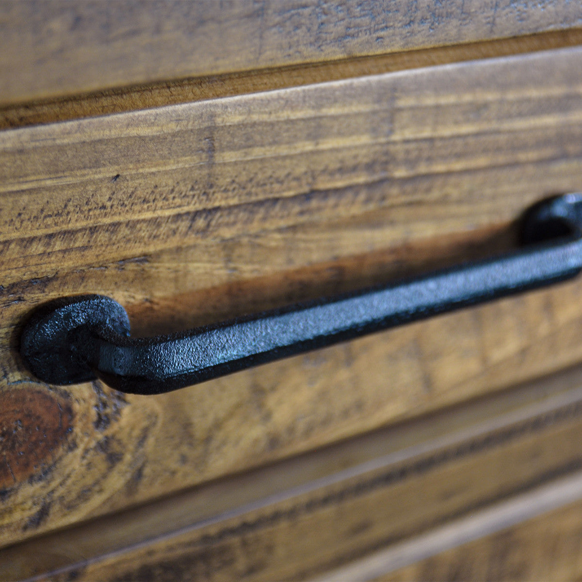 CHRISTINE 3 DRAWERS RECYCLED TIMBER BEDSIDE TABLE - AGED ROUGH SEWN