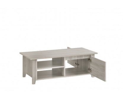 HILTON 2 SHELVES/ 1 DRAWER COFFE TABLE - WHITE WASH