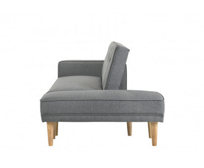 AZALEA FABRIC 3 SEATER SOFA BED WITH OTTOMAN - LIGHT GREY