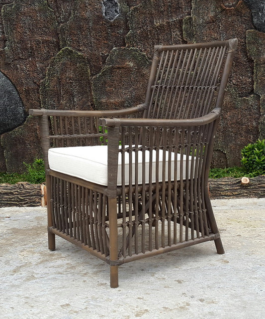 COLOMBUS CANE HIGH ARM CHAIR (DET816) - GREY