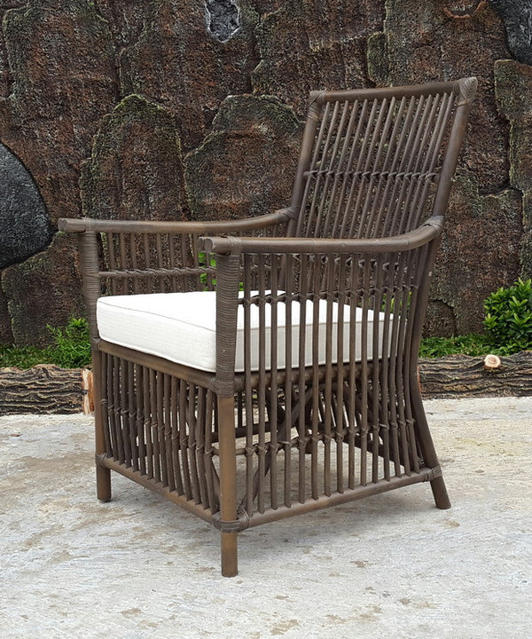 COLOMBUS CANE HIGH ARM CHAIR (DET816) - GREY