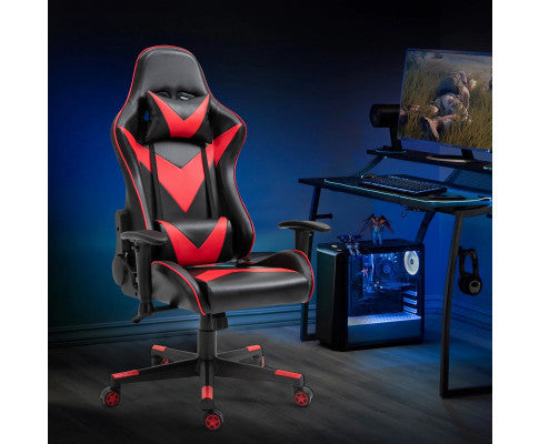 AGNELLE RECLINING OFFICE COMPUTER GAMING CHAIR - BLACK & RED