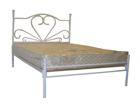KING SINGLE CUPID (AUSSIE MADE) METAL BED - WHITE , PEWTER (SILVER) OR BLACK