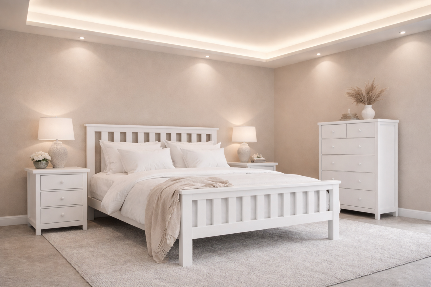 Single Federation / Cronulla (AUSSIE MADE) Bed White Matching Foot End - Assorted Painted Colours