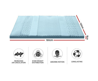 SALOME DOUBLE SIZE COOL GEL MEMORY FOAM MATTRESS TOPPER WITH BAMBOO COVER (80mm)