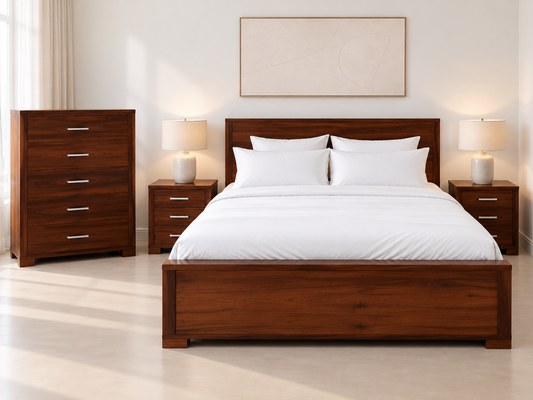 Marissa King 4 Piece (TALLBOY) Bedroom Suite - (MODEL-2-21-14-2-21-18-25) - As Pictured