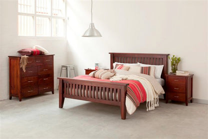 DAKOTA DOUBLE OR QUEEN  5 PIECE  DRESSER  BEDROOM SUITE  ( MODEL - 4-5-22-15-14-16-15-18-19) - CHESTNUT OR WALNUT