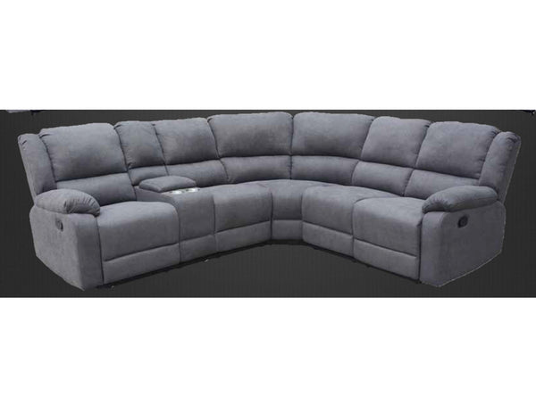 UPTOWN 5 SEAT FABRIC CORNER  LOUNGE WITH 2 RECLINERS AND CONSOLE - AS PICTURED