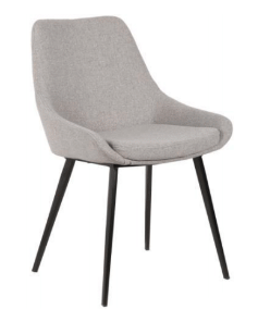 DOMO FABRIC LINEN DINING CHAIR - DARK GREY